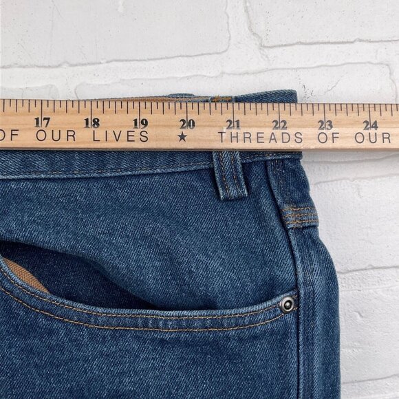 Duluth Jeans Men 46x30 ACT 44x27 Blue Gusset Cotton Flannel‎ Lined Heavy Chore - Picture 6 of 11